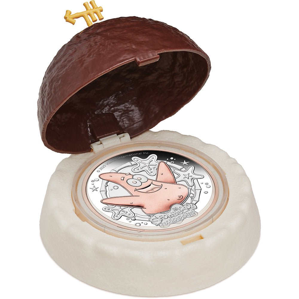 2025 SpongeBob SquarePants - Patrick Star 2oz Silver Proof Gilded Coin Case