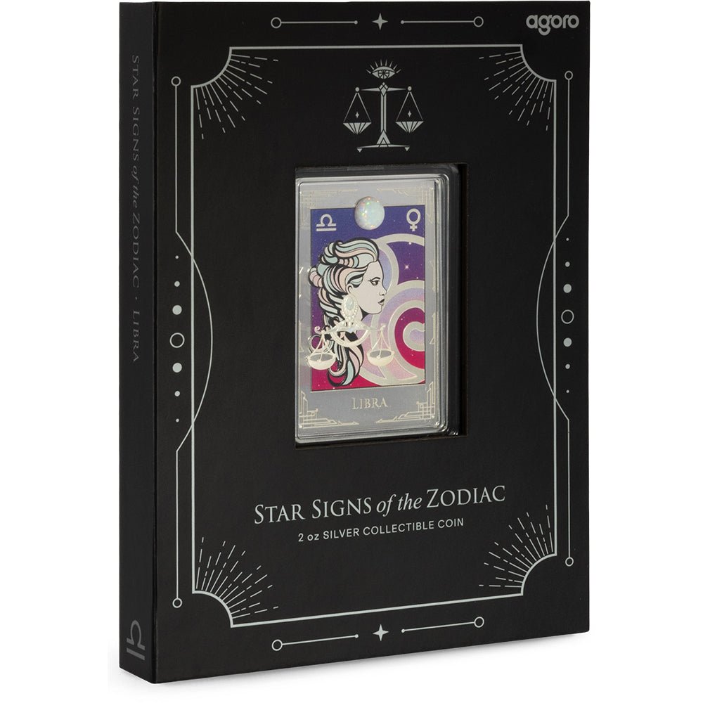 2025 Star Signs Of The Zodiac - Libra 2oz Silver Coin Shipper