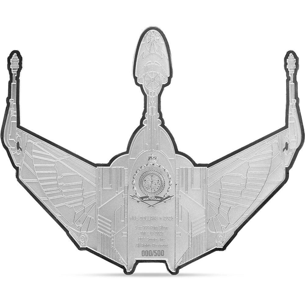 2025 Star Trek Ships - Klingon Bird Of Prey 3oz Silver Coin Obverse