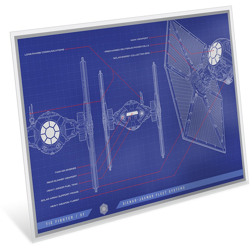 2025 Star Wars™ Tie Fighter / SF™ Blueprint 1oz Silver Foil