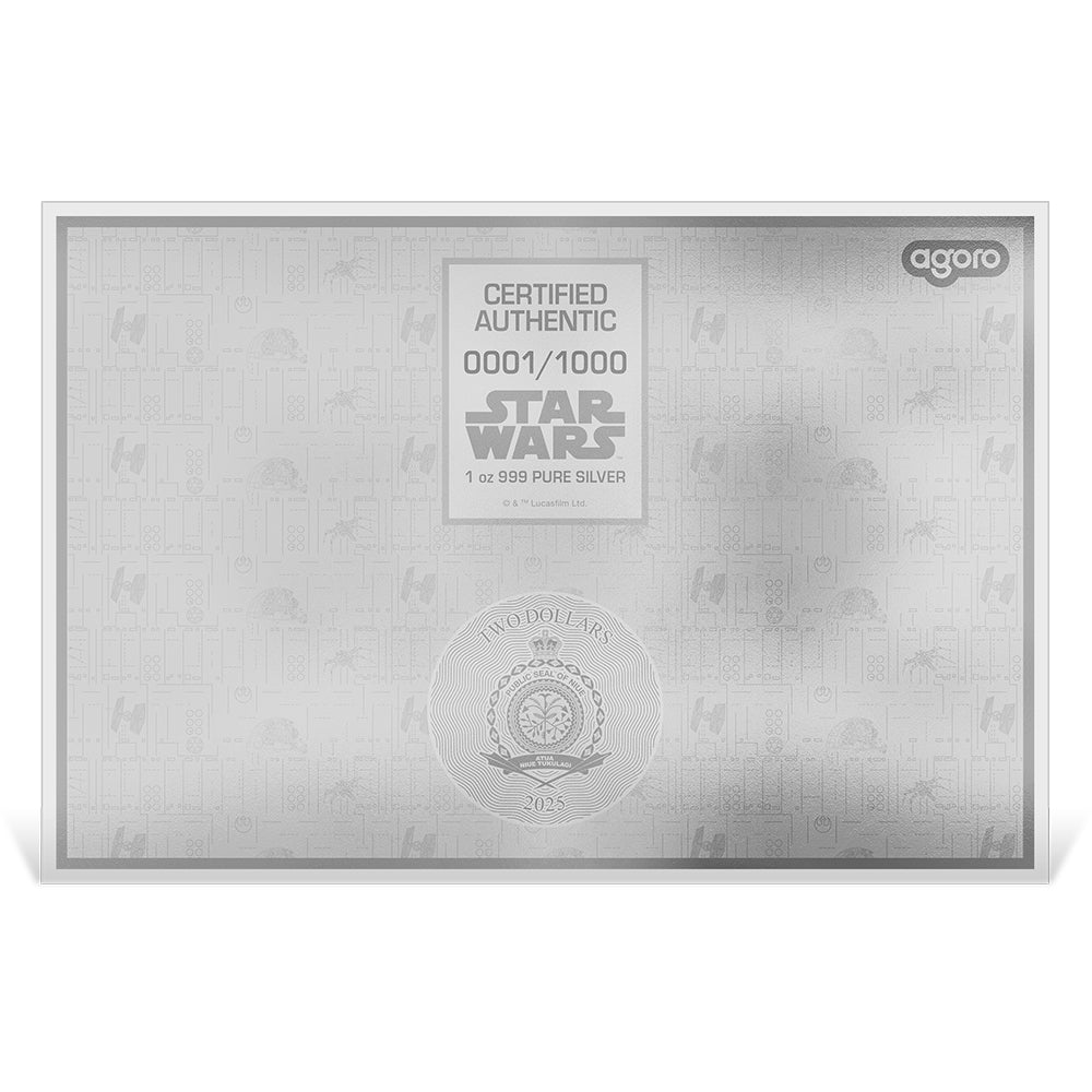 2025 Star Wars™ X-Wing T-70™ Blueprint 1oz Silver Foil Obverse