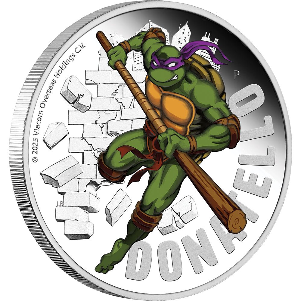 Tmnt Silver Shell 2025 Teenage Mutant Ninja Turtles - Donatello 1oz Silver Proof Coloure ...