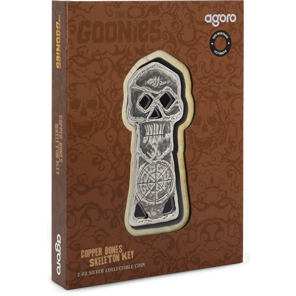 2025 The Goonies - Copper Bones Skeleton Key 2oz Silver Coin Shipper
