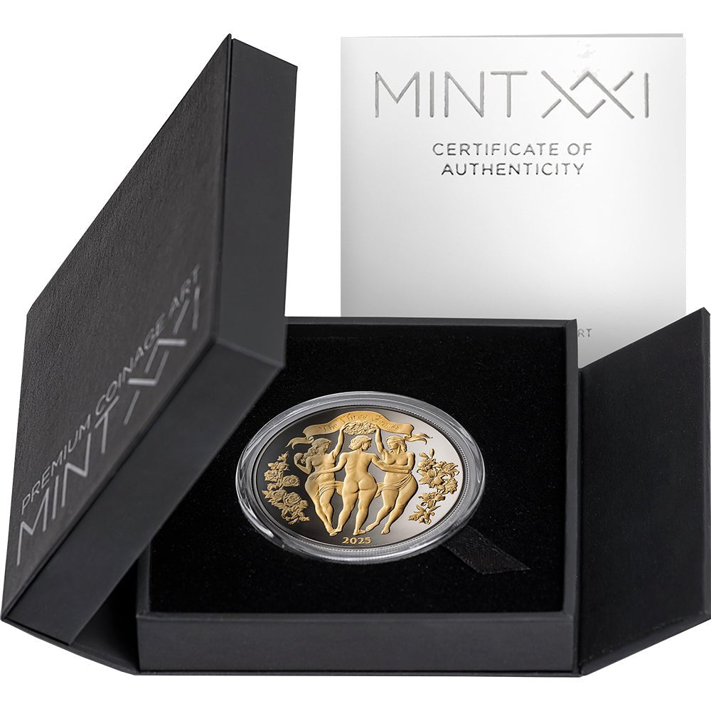2025 The Three Graces - Enigma Edition 1oz Silver Ruthenium Coin Case