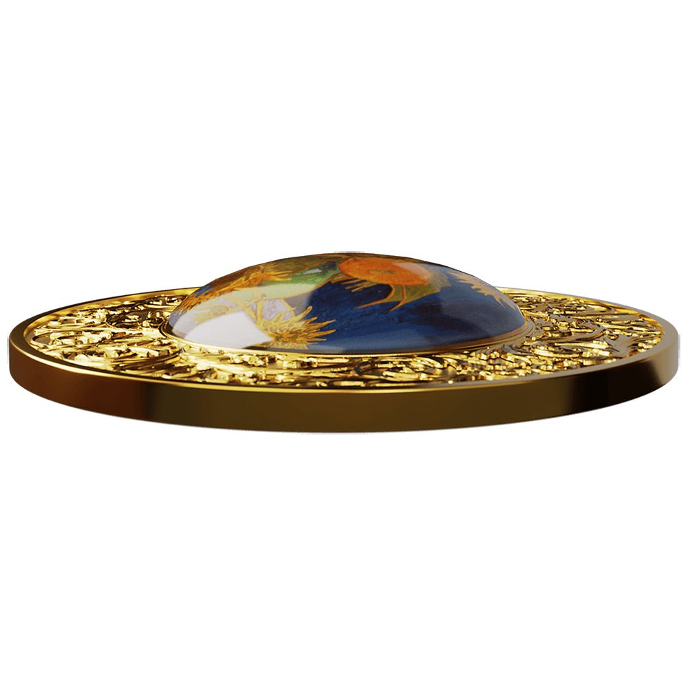 2025 Vincent Van Gogh - Sunflowers Silver Gilded Proof Coin Relief