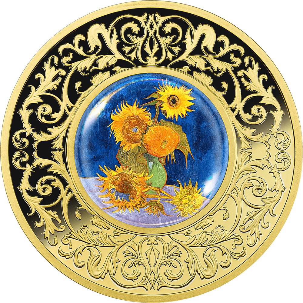2025 Vincent Van Gogh - Sunflowers Silver Gilded Proof Coin