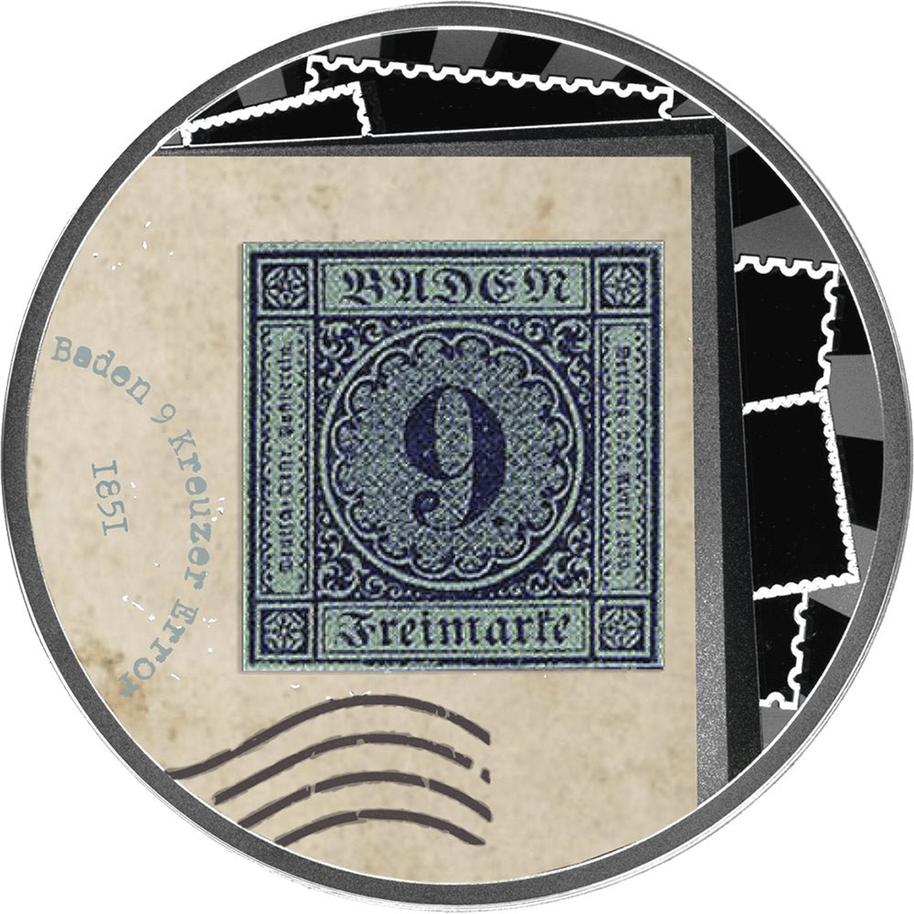2025 World's Most Expensive Stamps - Baden 9 Kreuzer Silver Proof Coin
