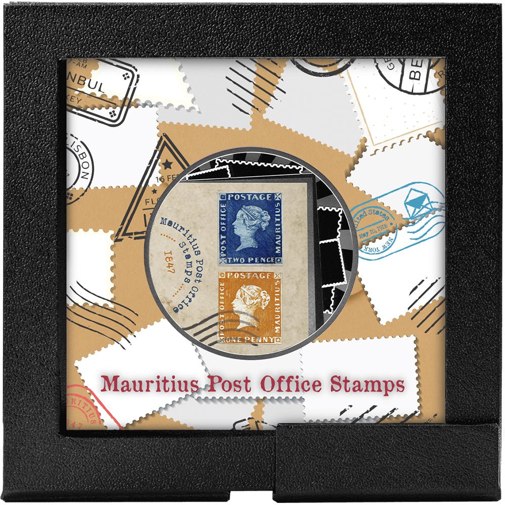 2025 World's Most Expensive Stamps - Mauritius Post Silver Proof Coin Case