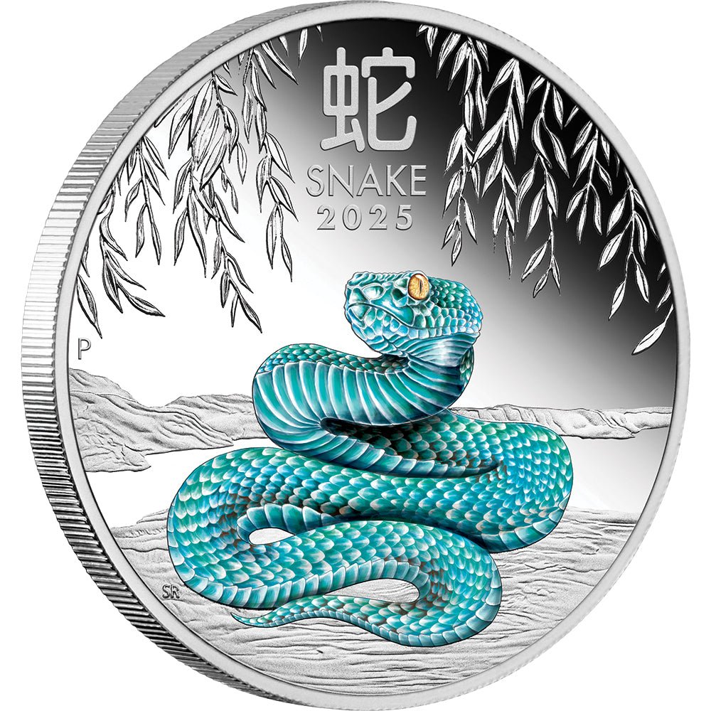 2025 Year Of The Snake 1oz Silver Proof Coloured Coin - Direct Coins