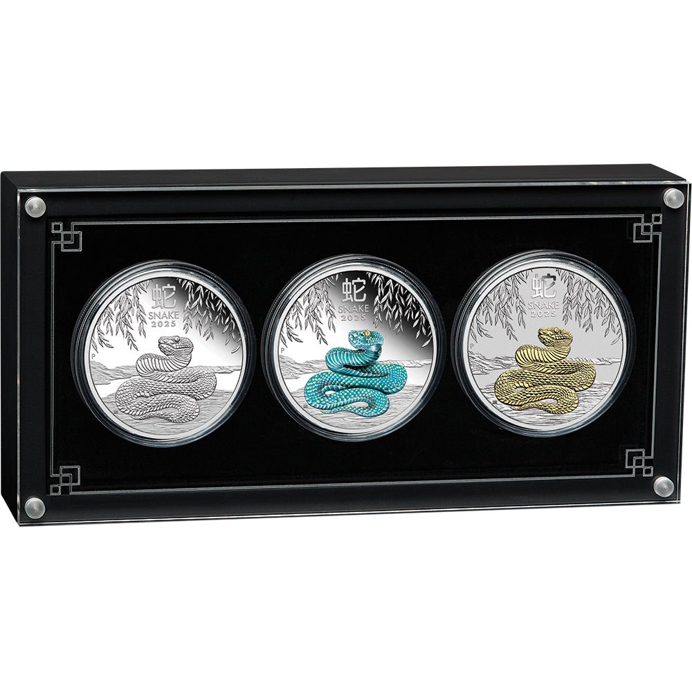 2025 Year Of The Snake 1oz Silver Trio - Direct Coins