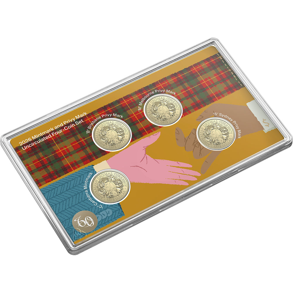 2026 $1 60th Anniversary Of Decimal Currency Mintmark & Privy Uncirculated 4-Coin Set Case