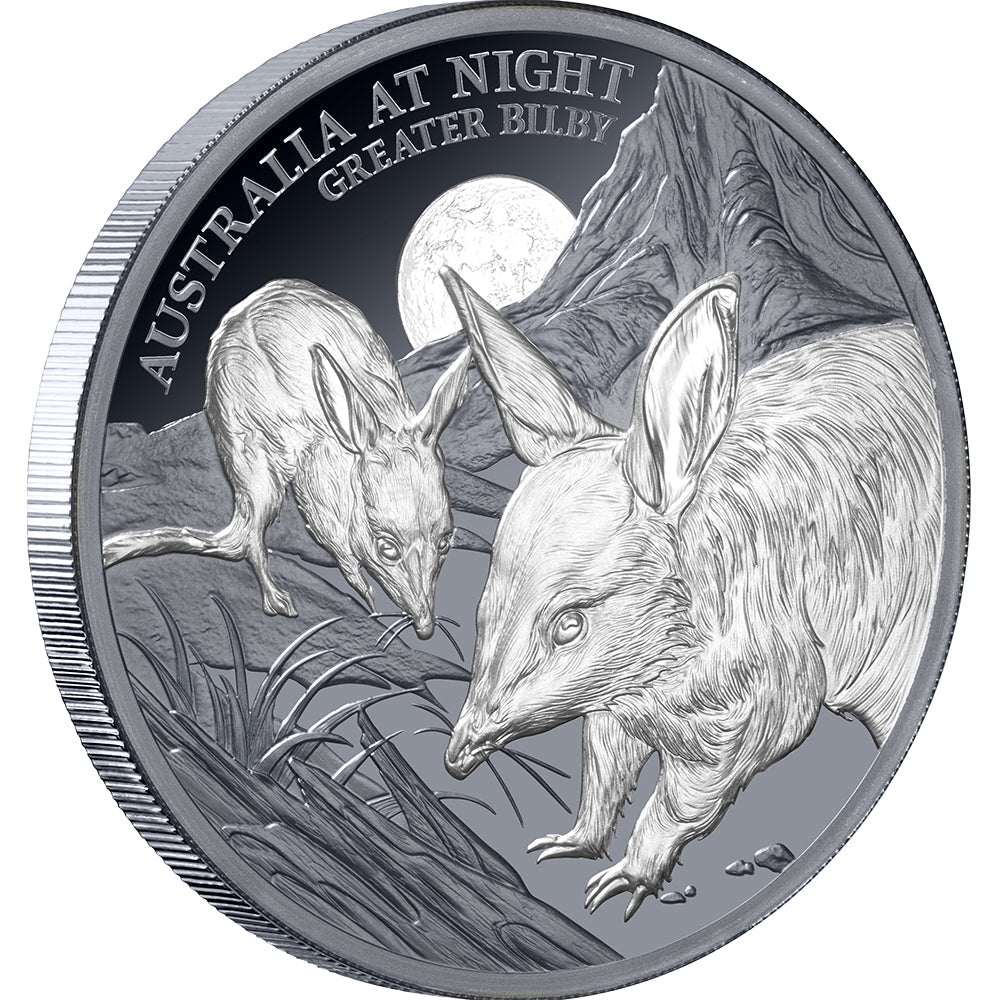 2026 $1 Australia At Night - Greater Bilby 1oz Silver Black Proof Coin