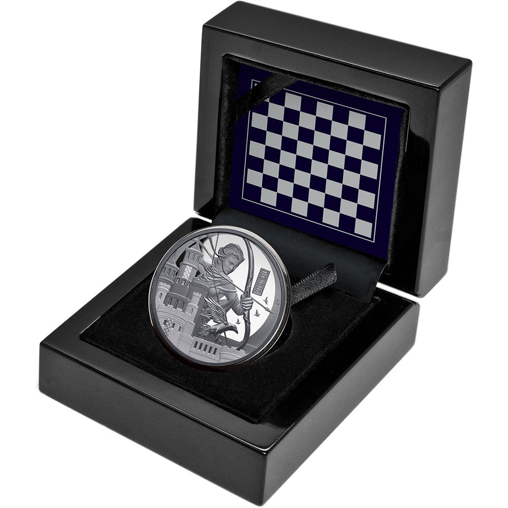 2026 $1 Chess Rook 1oz Silver Black Proof Coin Case