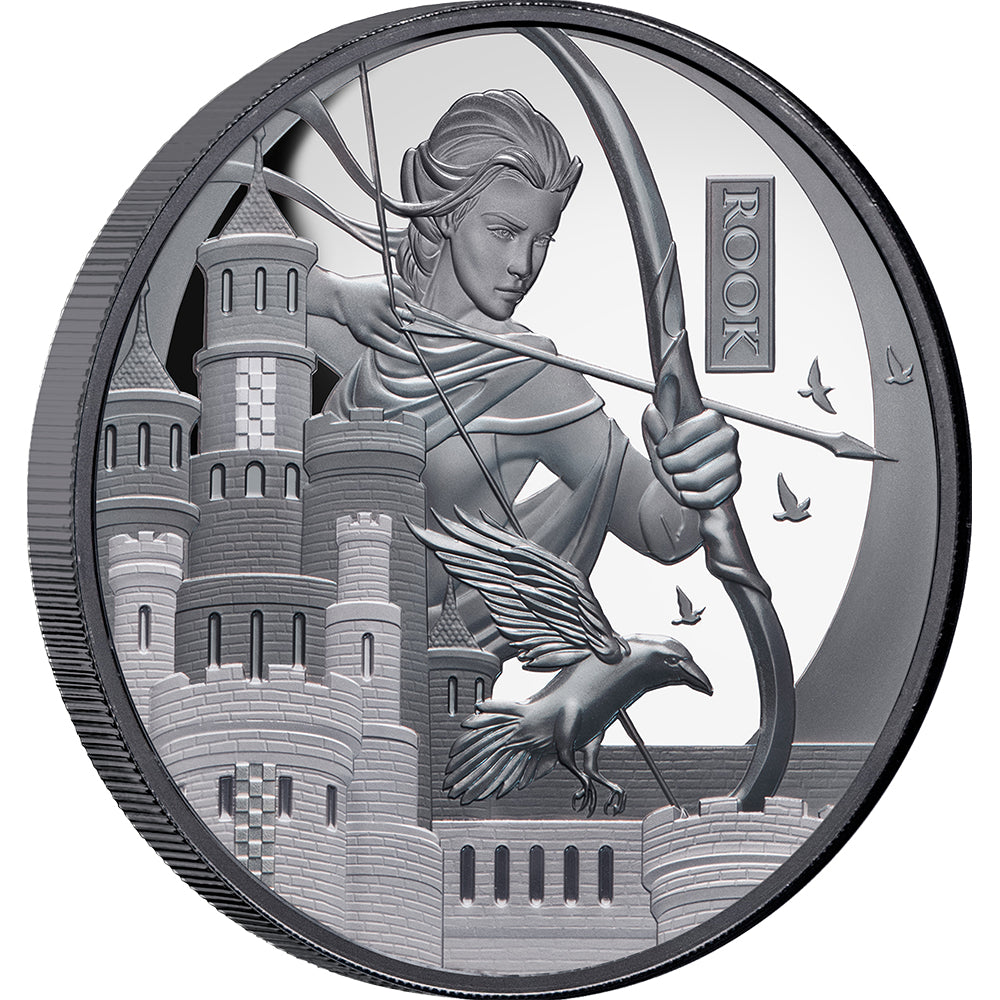 2026 $1 Chess Rook 1oz Silver Black Proof Coin