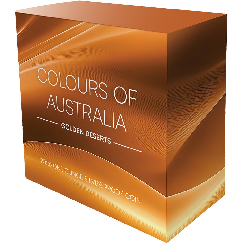 2026 $1 Colours Of Australia - Golden Deserts 1oz Silver Proof Coin Shipper