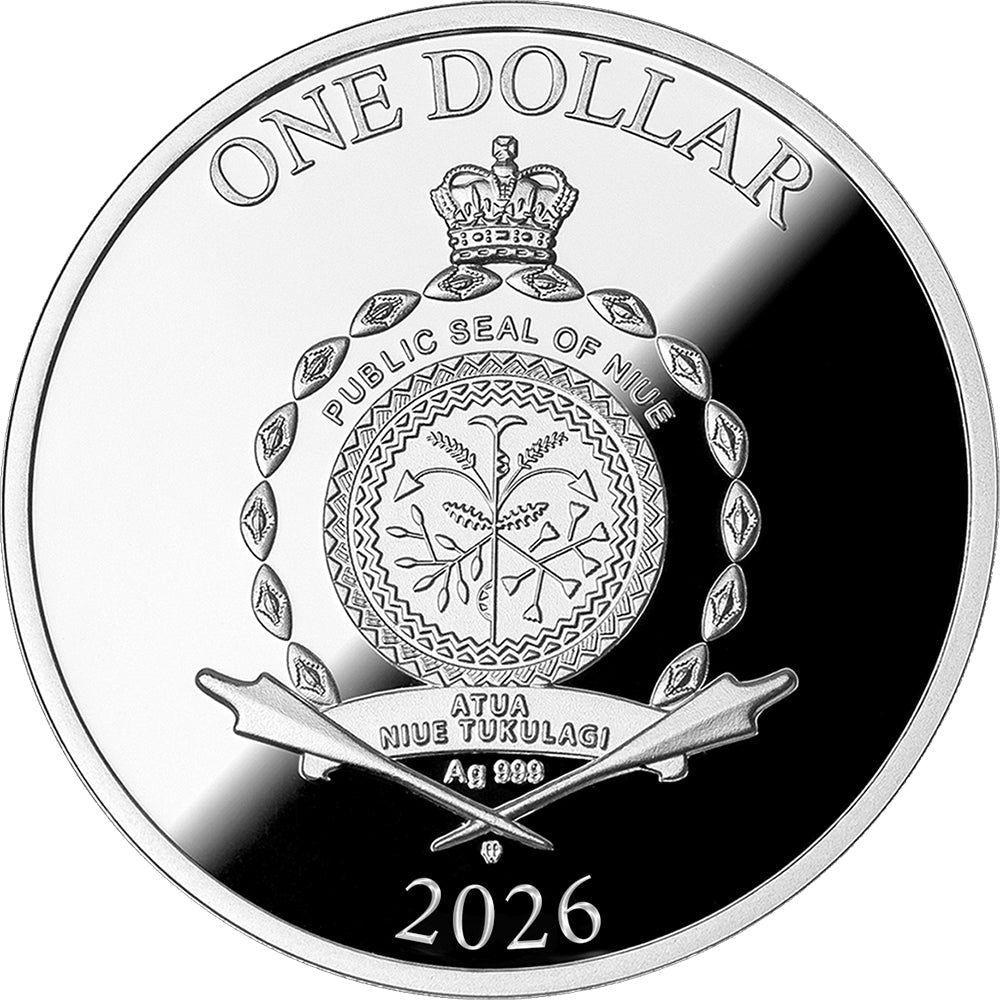 2026 $1 Football Silver Proof Coin Obverse