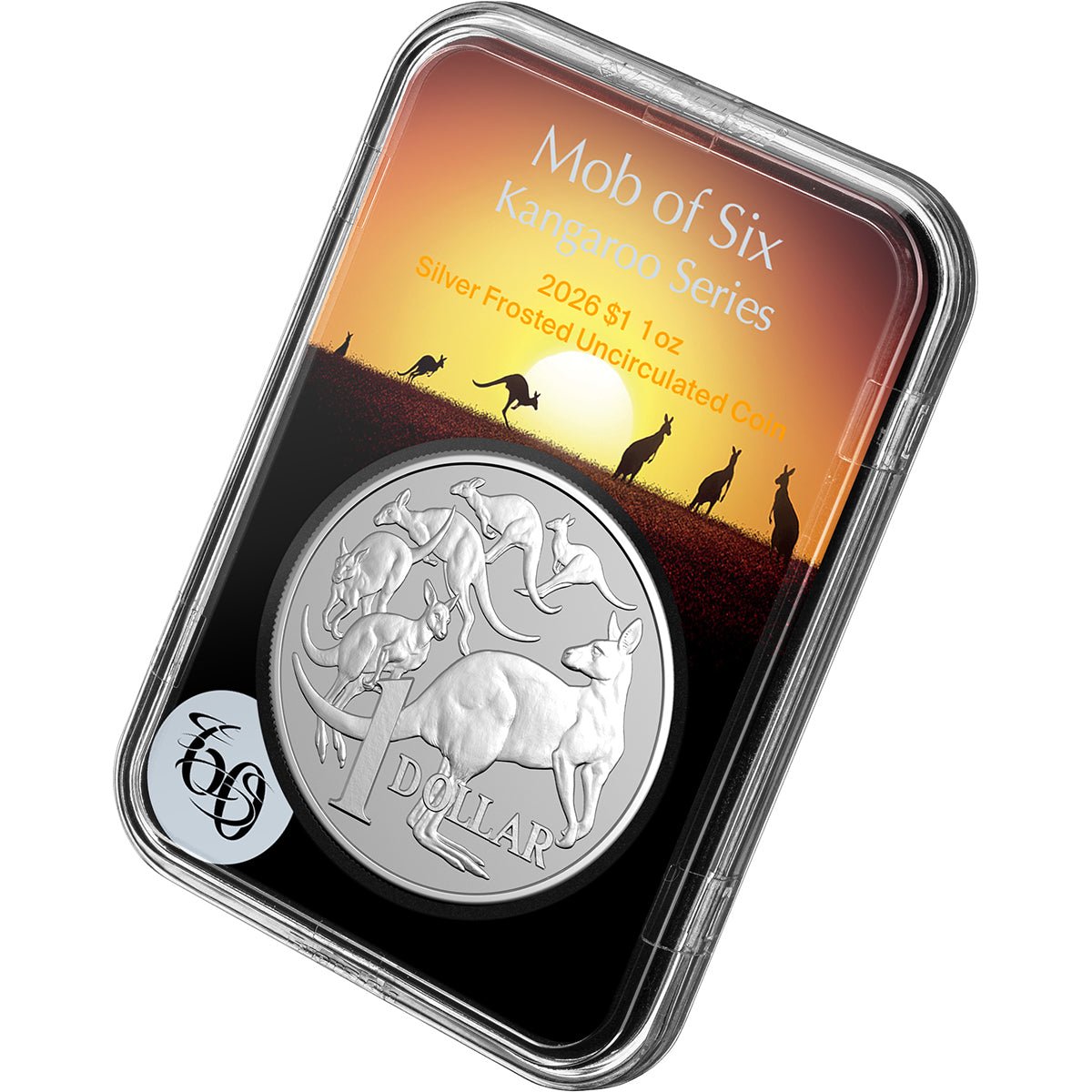 2026 $1 Kangaroo Series - Mob Of Six Roos 1oz Silver Frosted Uncirculated Coin Slab