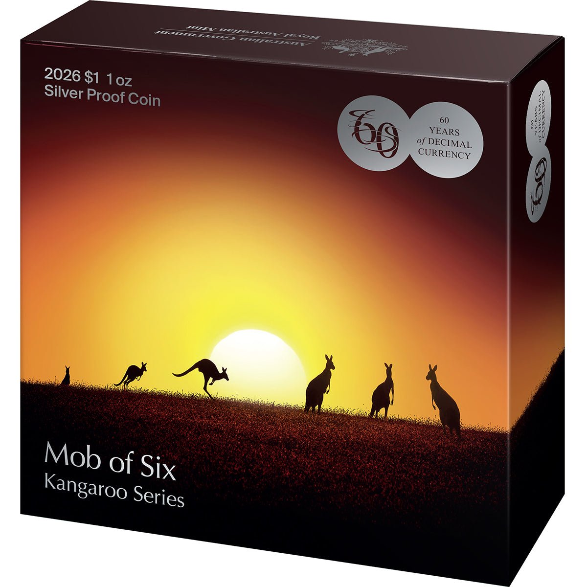 2026 $1 Kangaroo Series - Mob Of Six Roos 1oz Silver Proof Coin Shipper