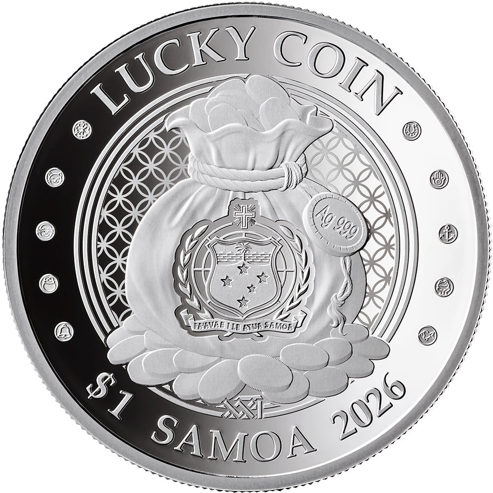 2026 $1 Lucky Coin - Maneki-Neko 1/2oz Silver Proof Coin Obverse