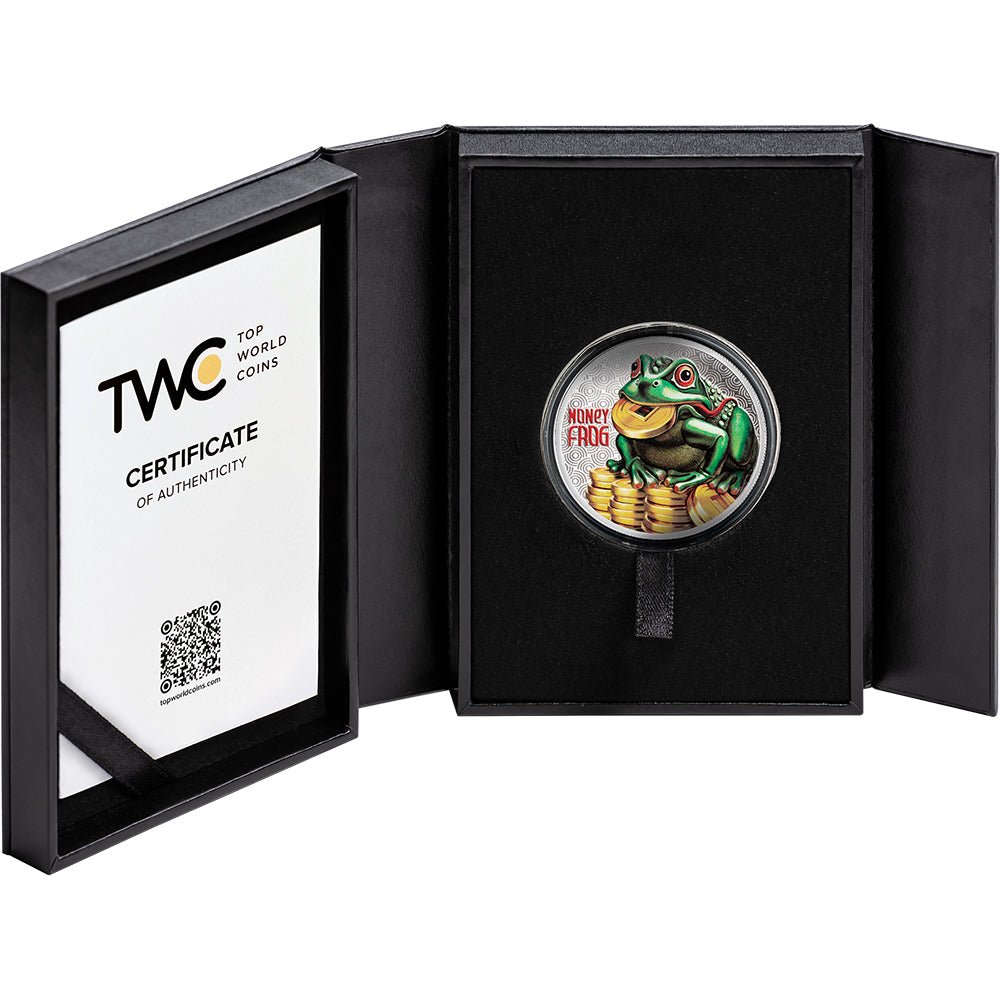 2026 $1 Lucky Coin - Money Frog 1/2oz Silver Proof Coin Case