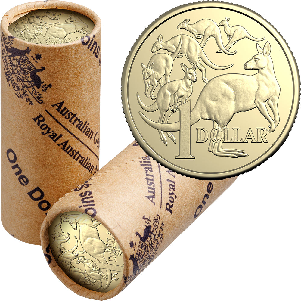 2026 $1 Mob Of Six Roos Circulating Coin - Non-Premium Roll With Coin
