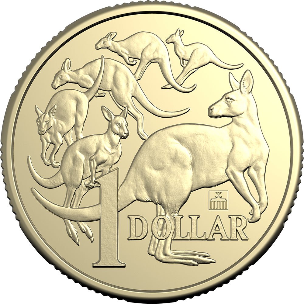 2026 $1 Mob Of Six Roos - World Money Fair Brandenburg Gate Privy Mark Uncirculated Coin