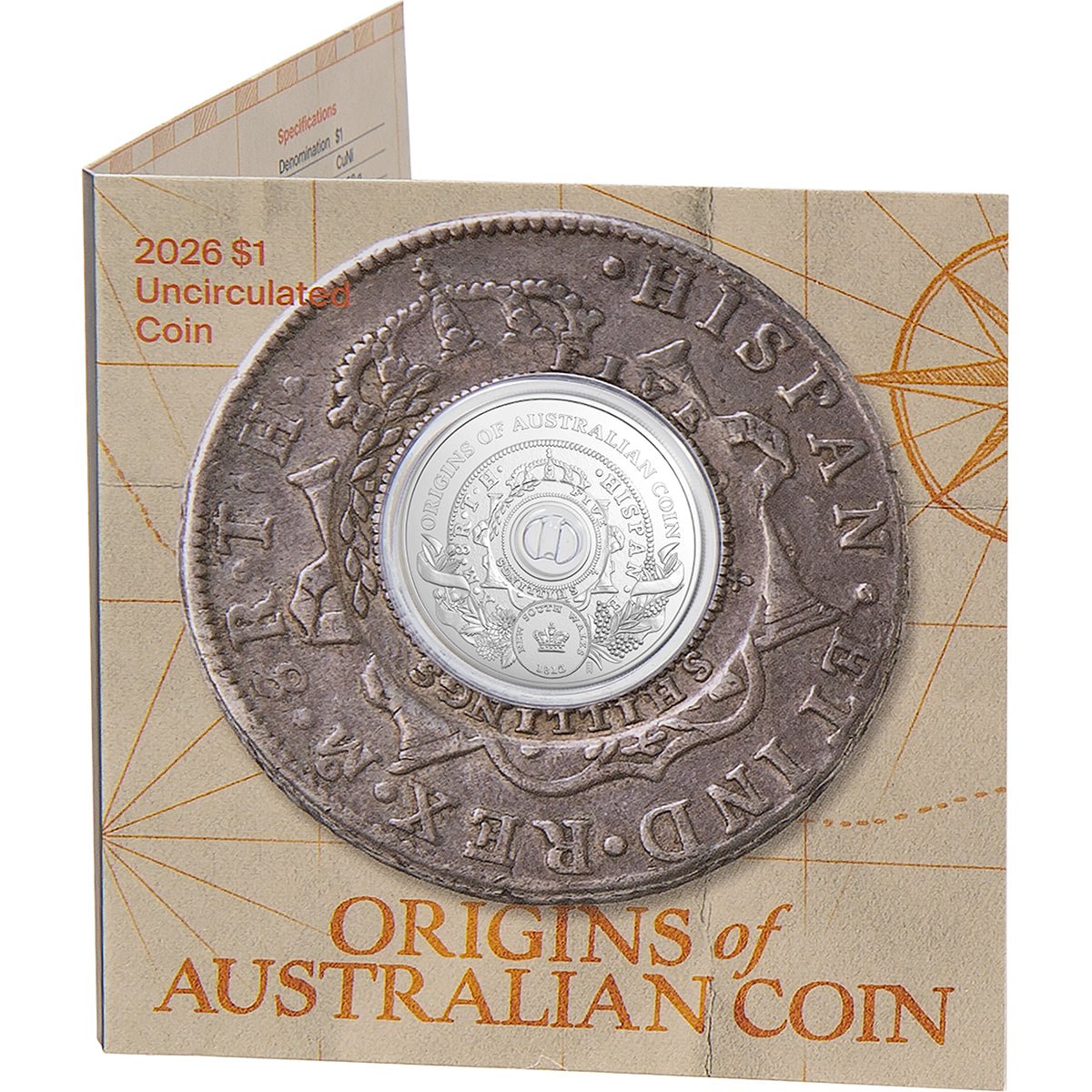 2026 $1 Origins Of Australian Coin - Holey Dollar Uncirculated Coin Card