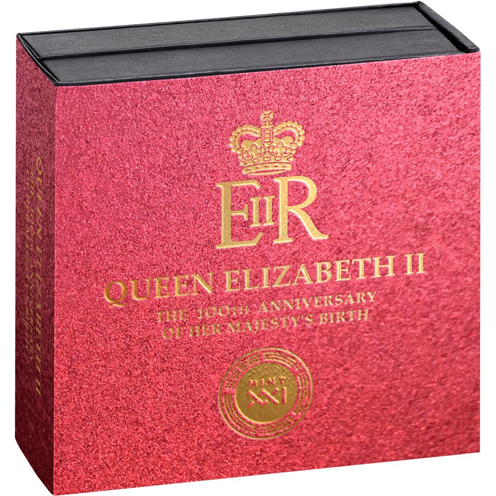 2026 $1 Queen Elizabeth II - 100th Anniversary Of Her Majesty’s Birth 1oz Silver Coin Shipper