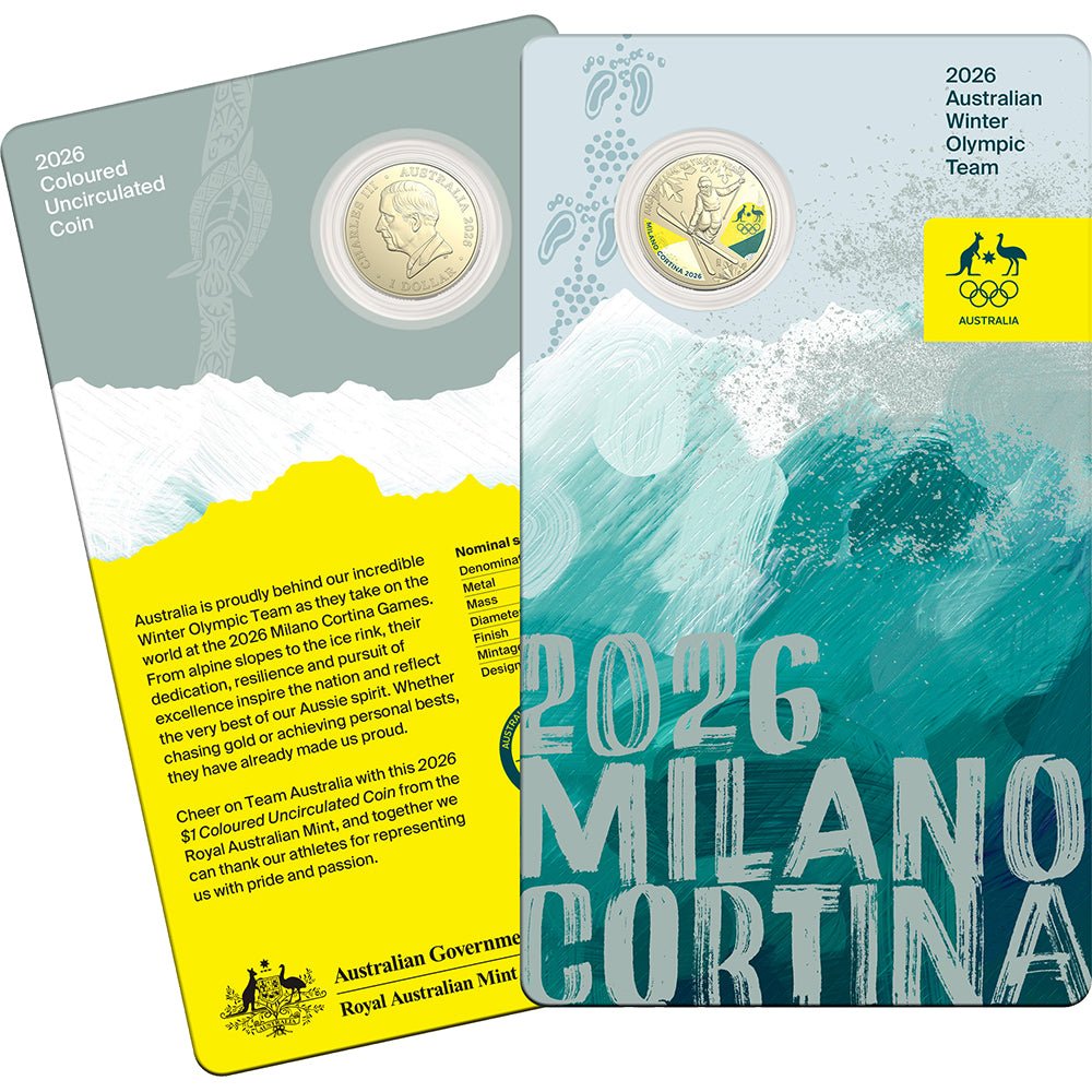 2026 $1 Winter Olympics Coloured Uncirculated Coin In Card