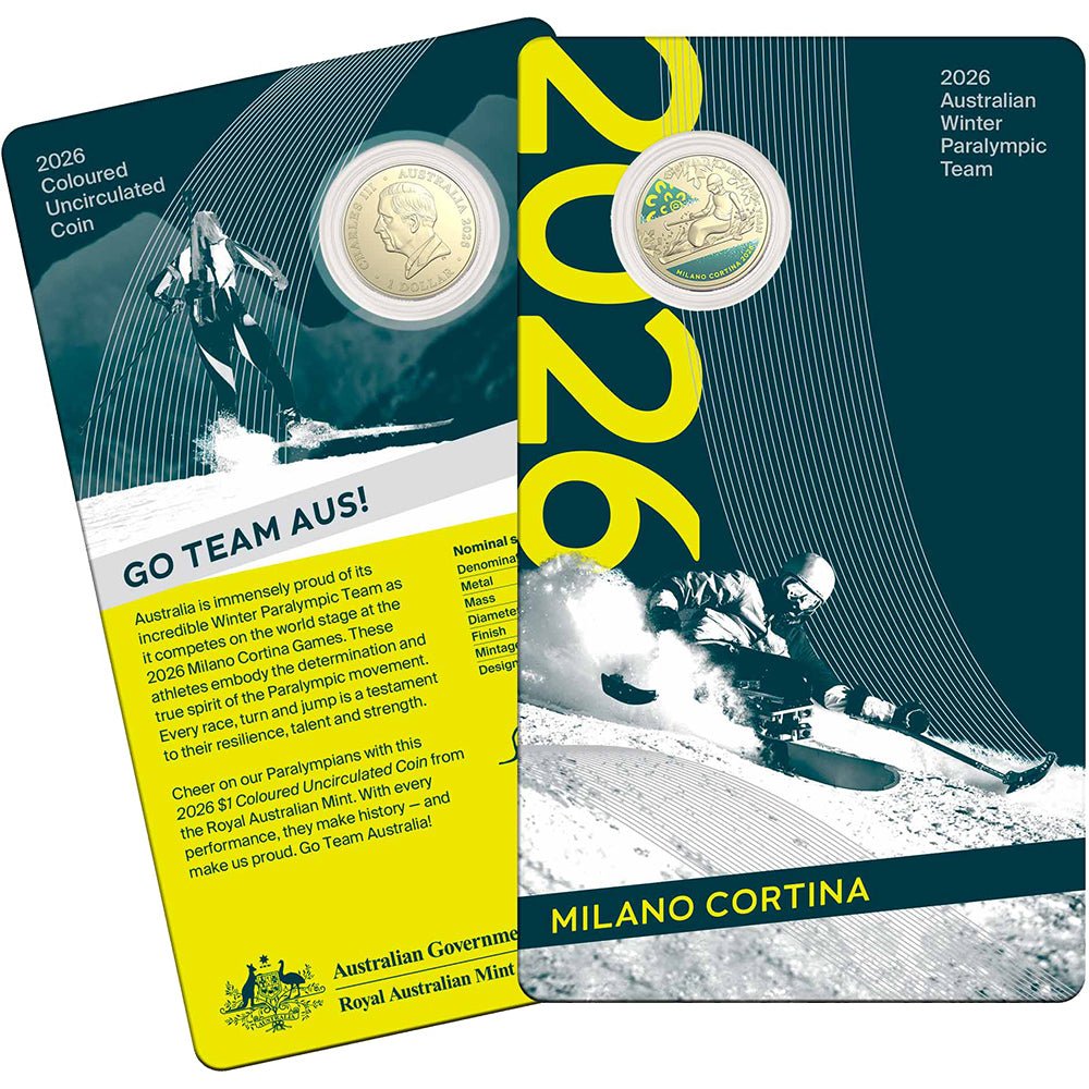 2026 $1 Winter Paralympics Coloured Uncirculated Coin In Card