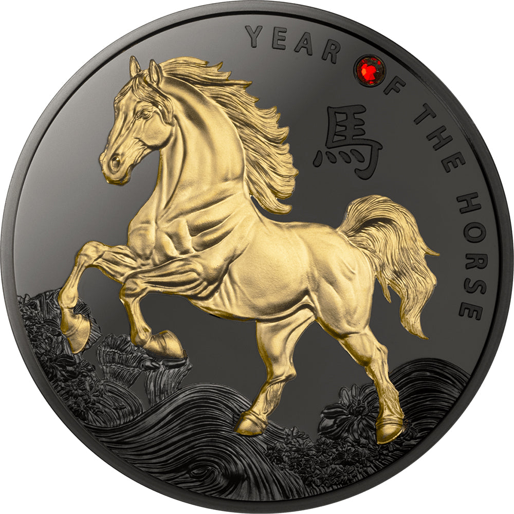 2026 $1 Year Of The Horse - Ruthenium Black Proof Coin