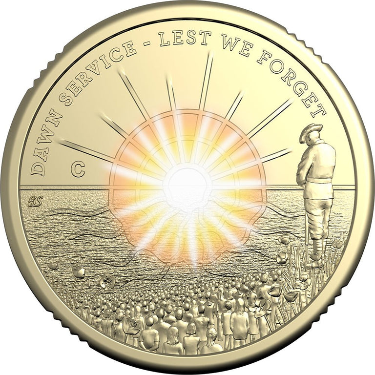2026 $2 Dawn Service 'C' Mintmark Coloured Uncirculated Coin – Direct Coins