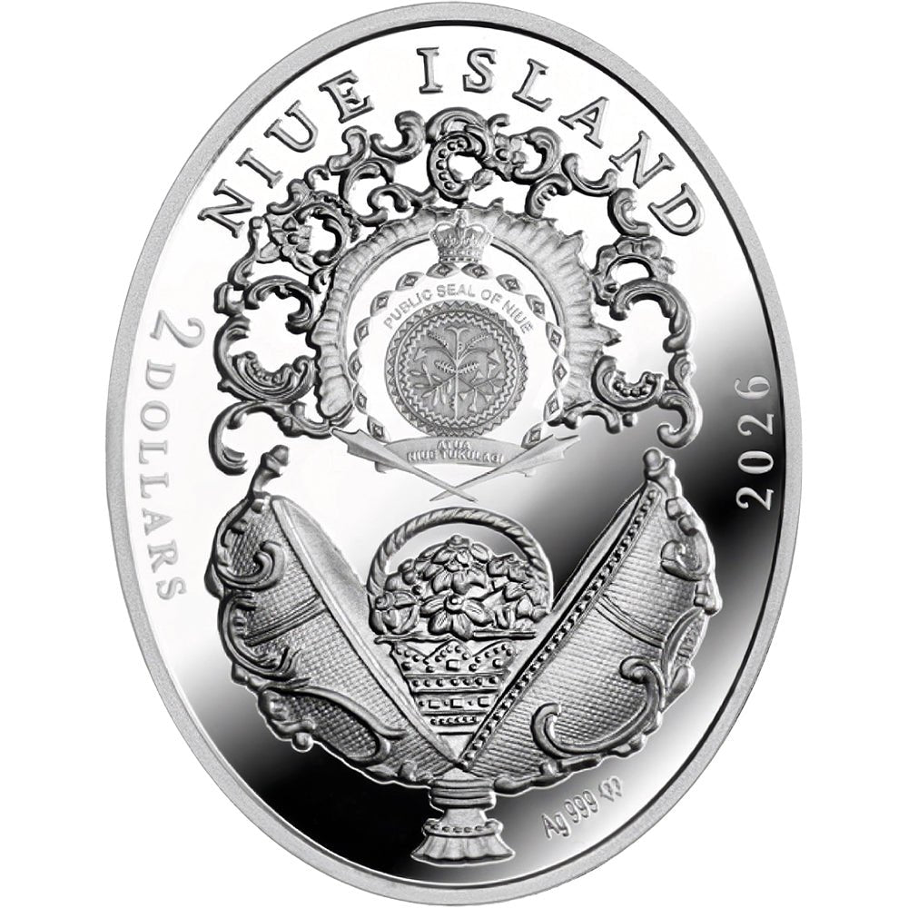2026 $2 Faberge - Coronation Egg Silver Proof Coin Obverse