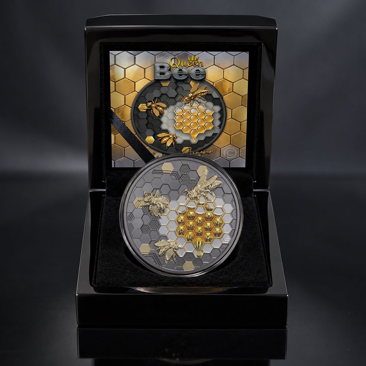 2026 $20 Queen Bee Bionic Genesis 5oz Silver Coin Case