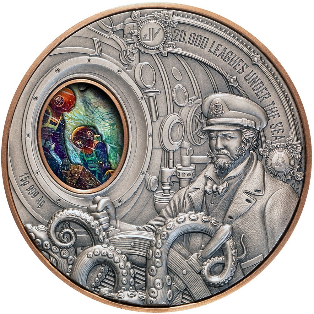 2026 20,000 Leagues Under The Sea High Relief Rotating Silver & Copper Bimetal Coin