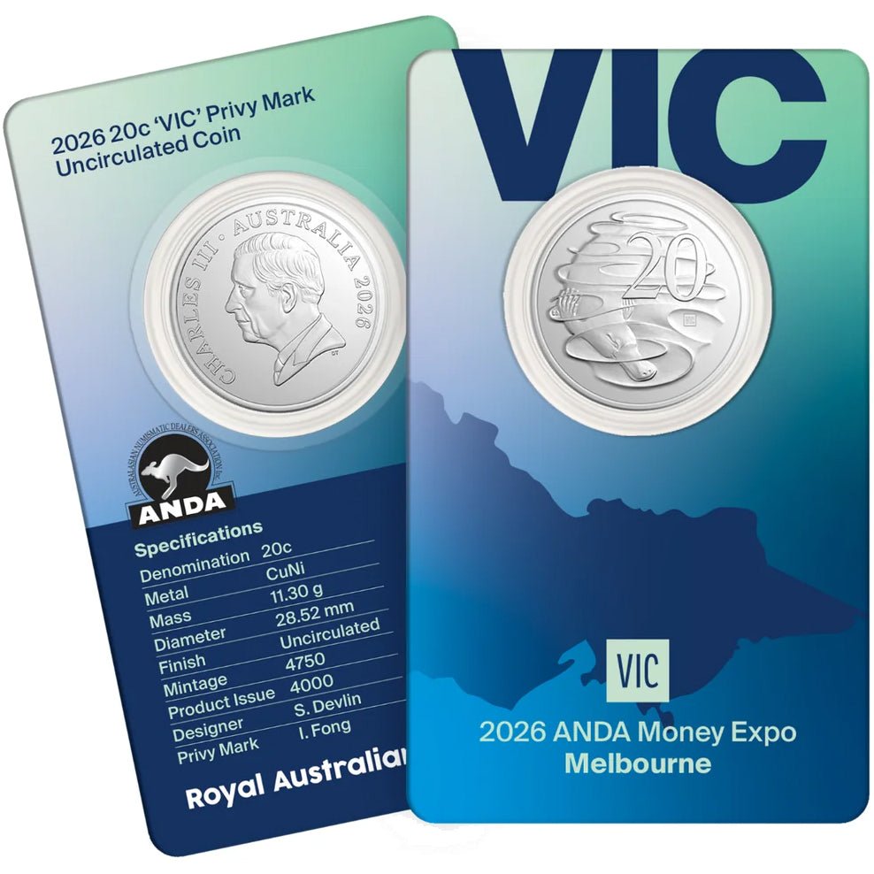 2026 20c ANDA Money Expo 'VIC' Privy Mark Uncirculated Coin In Card