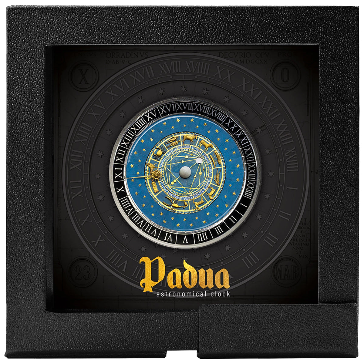 2026 €5 City Hall Clocks - Padua Astronomical Clock 1oz Silver Coin Case