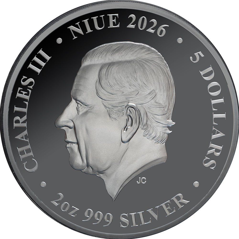 2026 $5 Moby Dick 2oz Silver Black Proof Coin Obverse