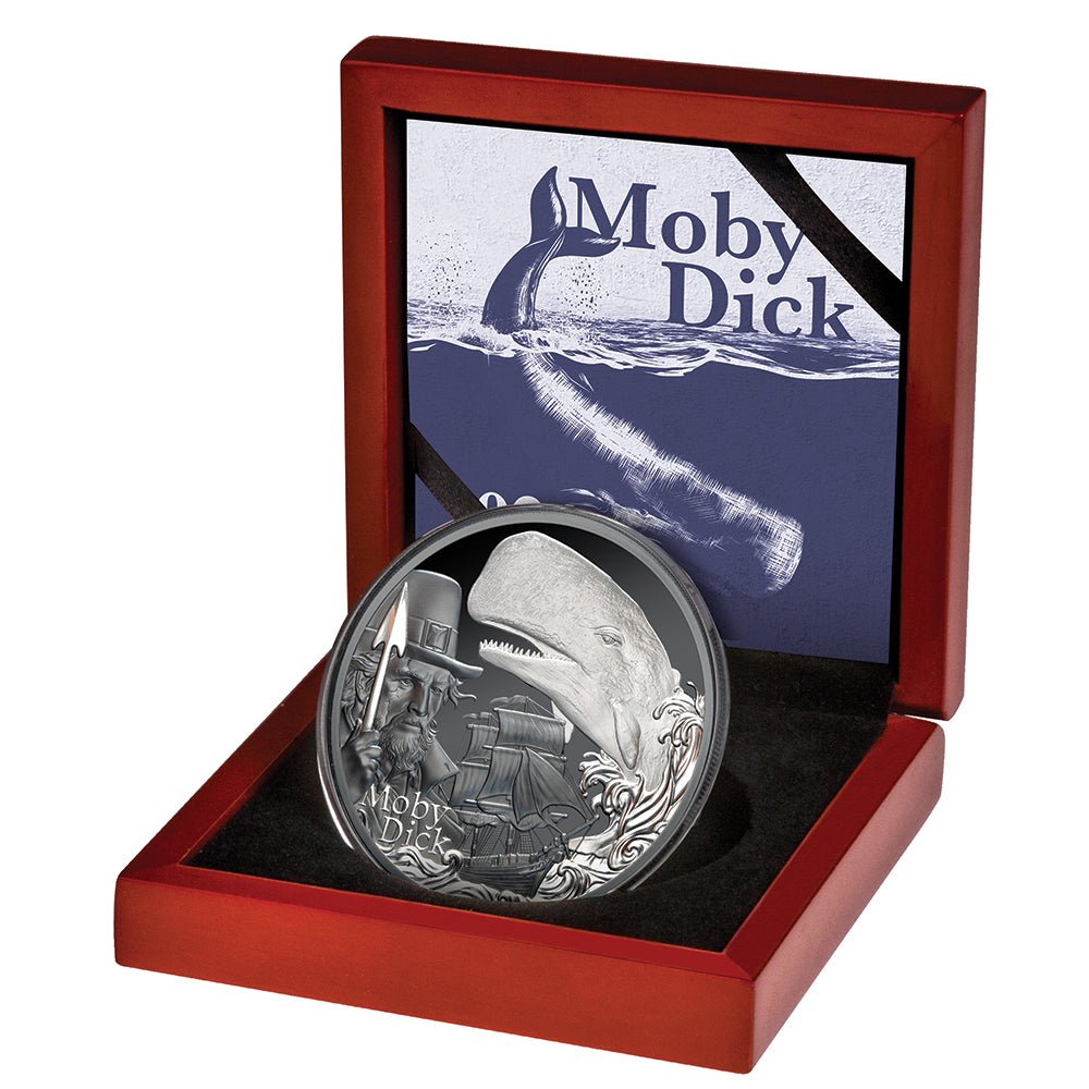 2026 $5 Moby Dick 2oz Silver Black Proof Coin Case