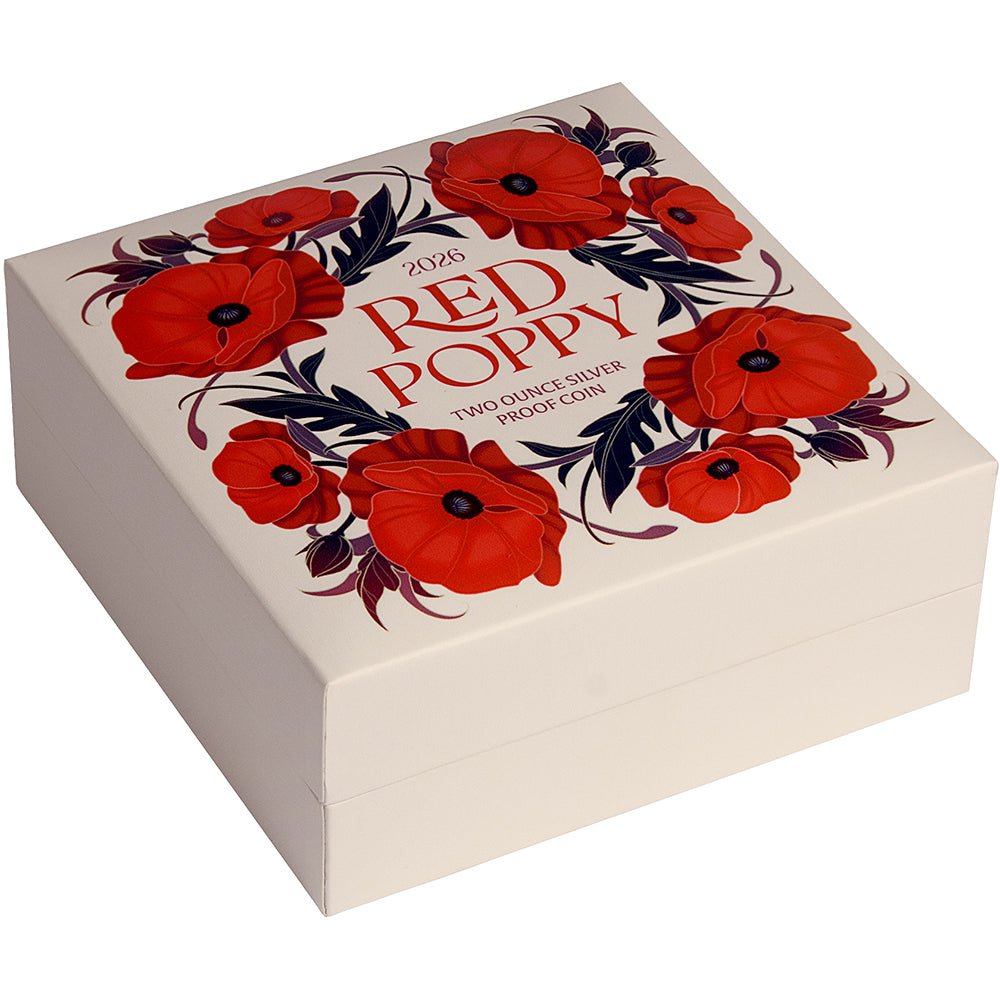 2026 $5 Red Poppy Window 2oz Silver Proof Coin Shipper