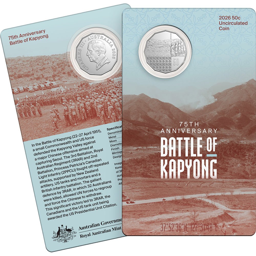 2026 50c 75th Anniversary Battle Of Kapyong Uncirculated Coin Card