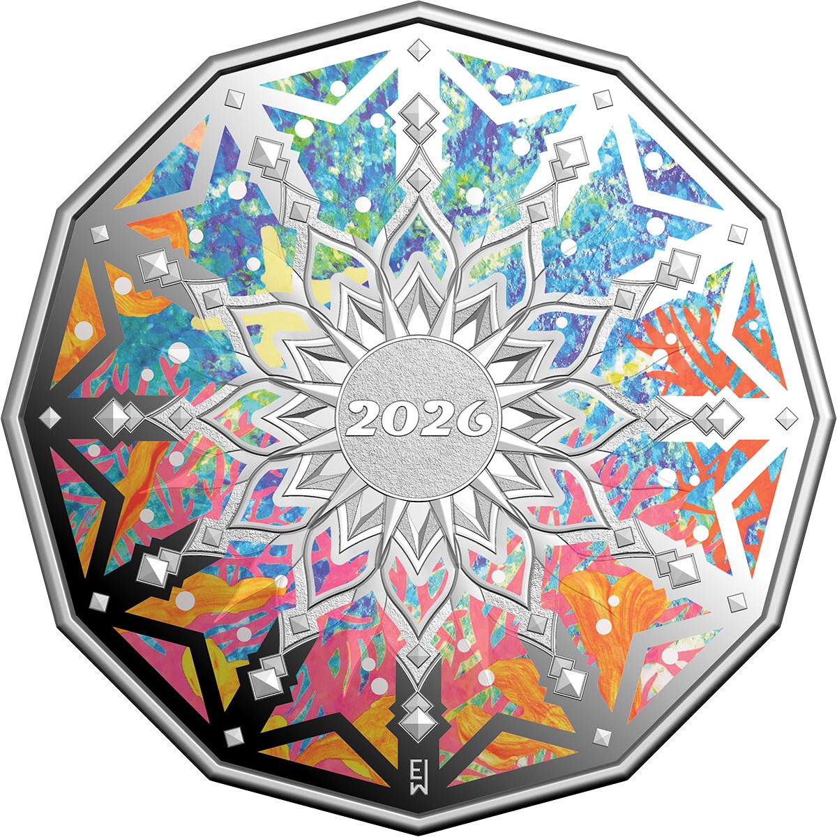 2026 50c Christmas Decoration Coloured Silver Proof Coin