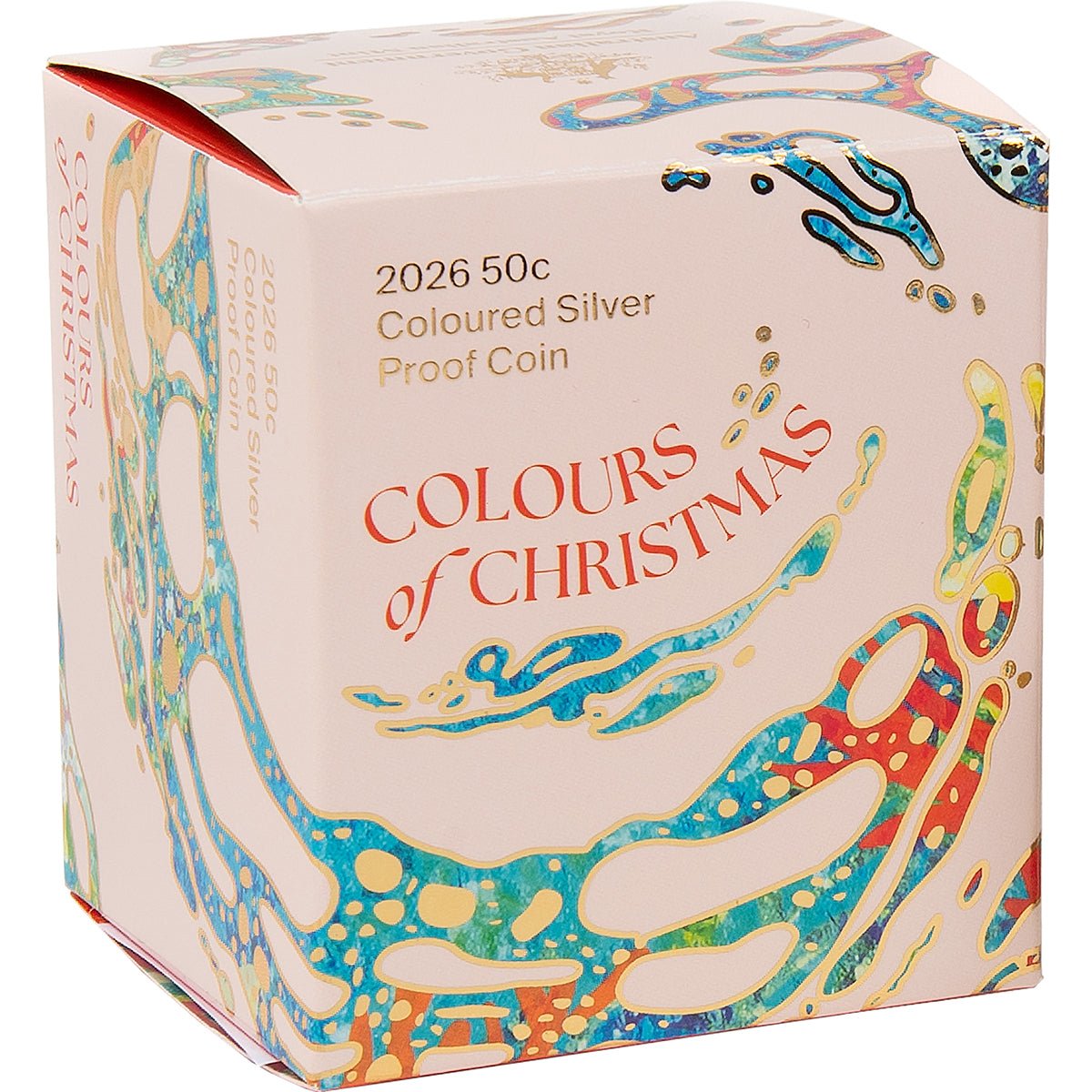 2026 50c Christmas Decoration Coloured Silver Proof Coin Shipper