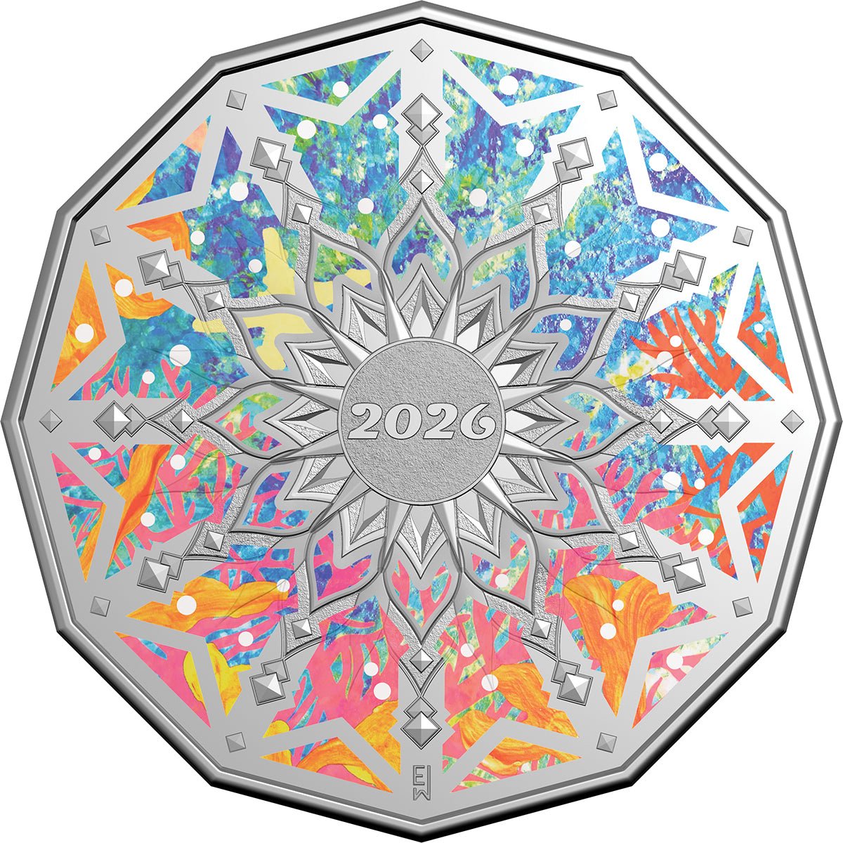 2026 50c Christmas Decoration Coloured Uncirculated Coin