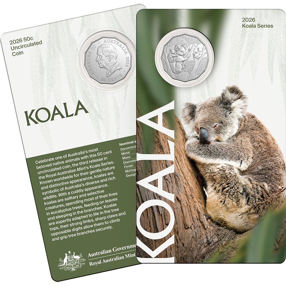 2026 50c Koala Series Uncirculated Coin In Card
