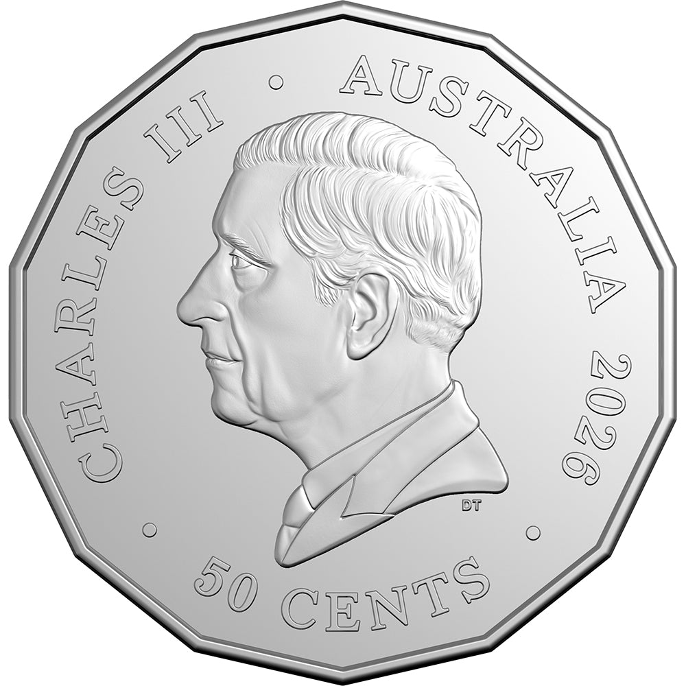 2026 50c Lunar Series - Year Of The Horse Uncirculated Tetradecagon Coin Obverse