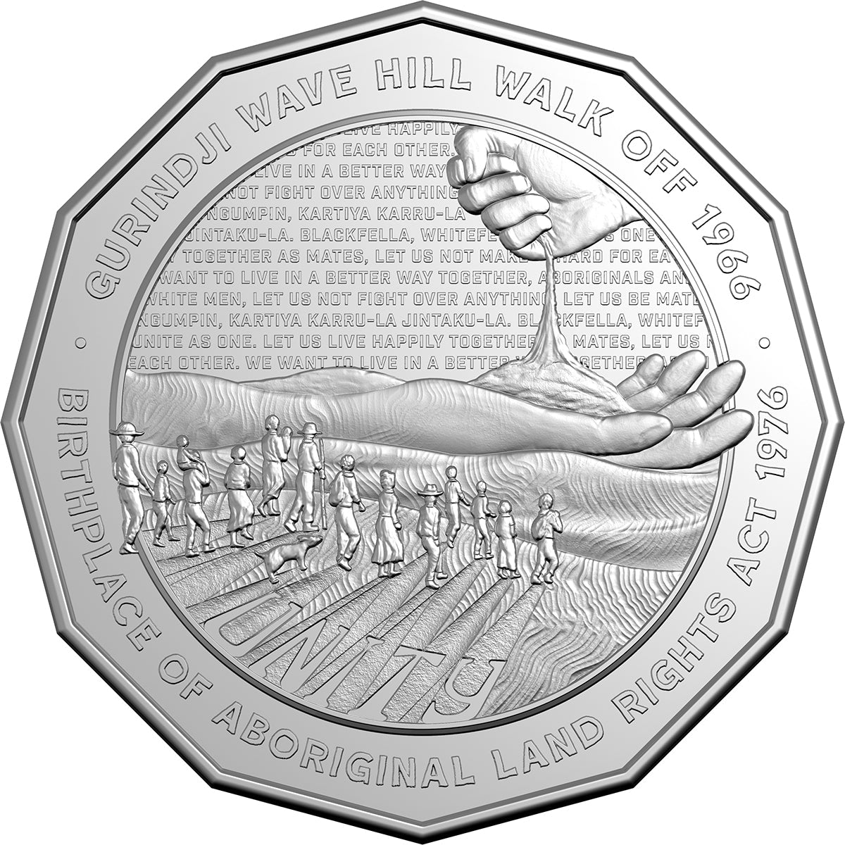 2026 50c Unity: Wave Hill Walk Off 60th & Aboriginal Land Rights 50th Anniversaries Uncirculated Coin
