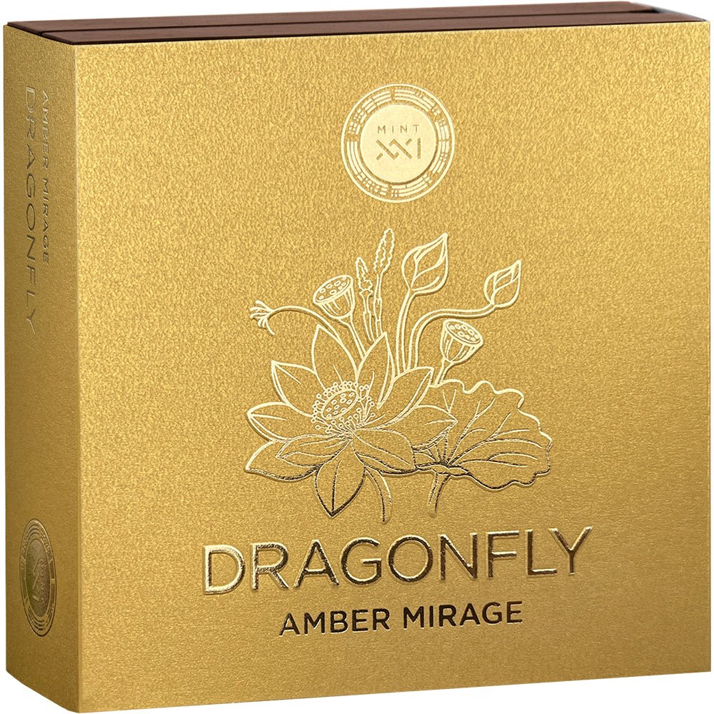 2026 Amber Mirage - Dragonfly 2oz Silver Gold Plated Coin Shipper