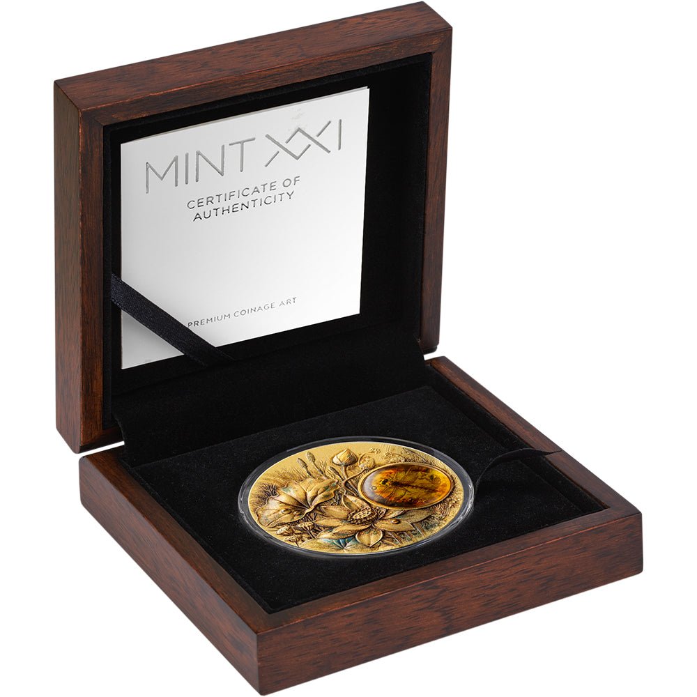 2026 Amber Mirage - Dragonfly 2oz Silver Gold Plated Coin Case
