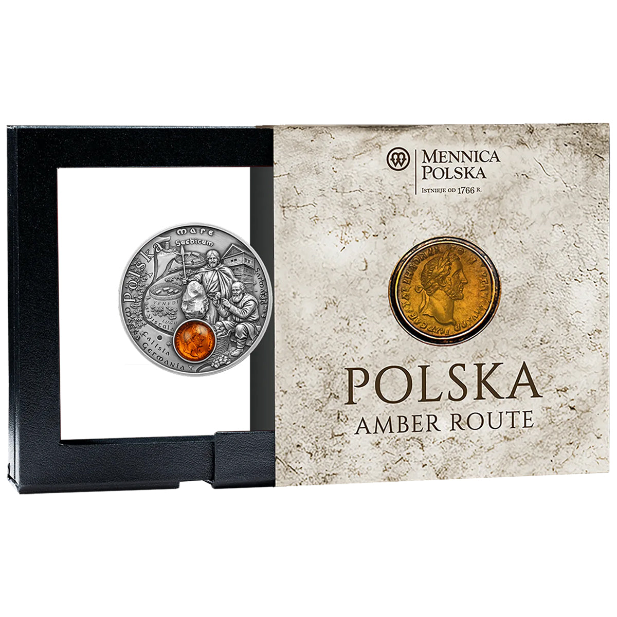 2026 Amber Route - Poland Silver Antique Coin Shipper